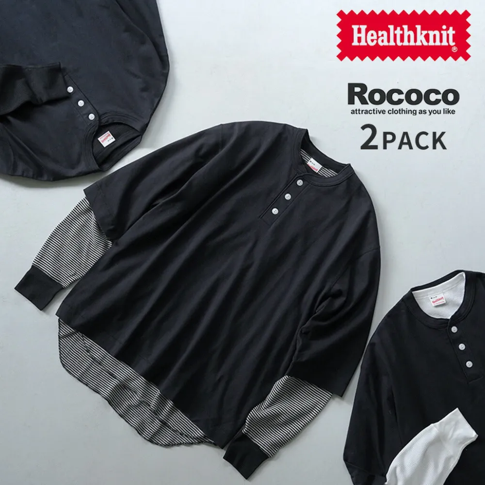 HEALTHKNIT T-Shirts^/ 2 Pack T-Shirt 7/10 Sleeve + Long Sleeve Waffle