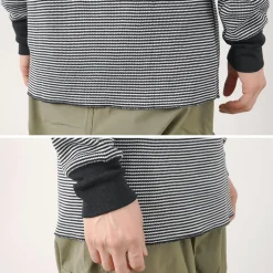 HEALTHKNIT T-Shirts^/ Basic Waffle Henley Neck Long Sleeve