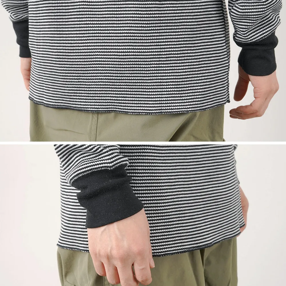 HEALTHKNIT T-Shirts^/ Basic Waffle Henley Neck Long Sleeve