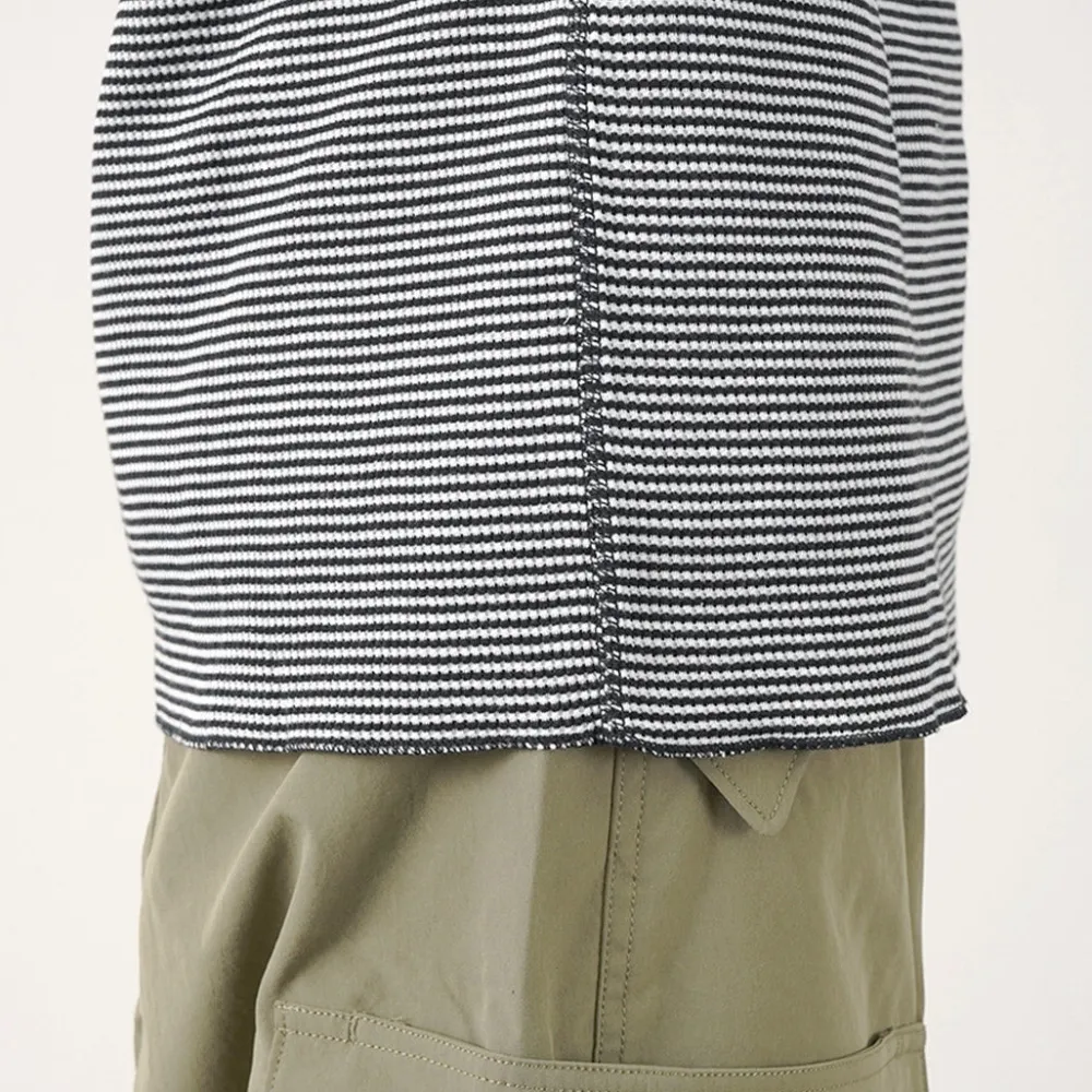 HEALTHKNIT T-Shirts^/ Basic Waffle Henley Neck Long Sleeve