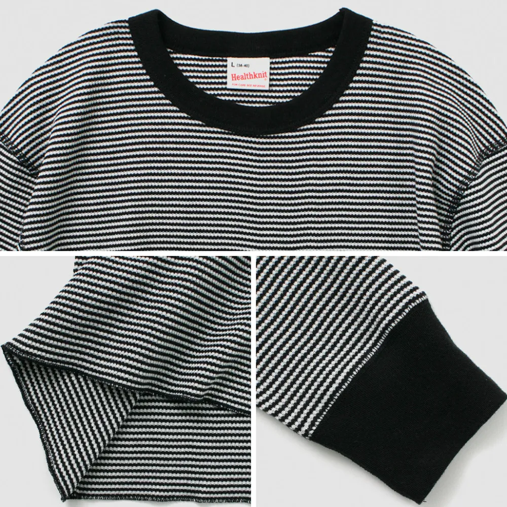 HEALTHKNIT T-Shirts^/ Basic Waffle Crew Neck Long Sleeve