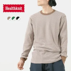 HEALTHKNIT T-Shirts^/ Basic Waffle Crew Neck Long Sleeve