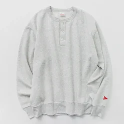 HEALTHKNIT Sweatshirts^/ Classic Sweatshirt Henley Neck Long Sleeve