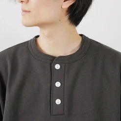 HEALTHKNIT Sweatshirts^/ Classic Sweatshirt Henley Neck Long Sleeve