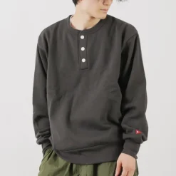 HEALTHKNIT Sweatshirts^/ Classic Sweatshirt Henley Neck Long Sleeve