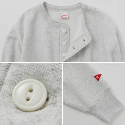 HEALTHKNIT Sweatshirts^/ Classic Sweatshirt Henley Neck Long Sleeve