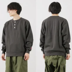 HEALTHKNIT Sweatshirts^/ Classic Sweatshirt Henley Neck Long Sleeve