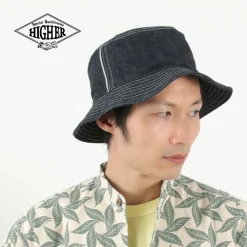 HIGHER Hats^/ F191 Selvedge Bucket Hat denim