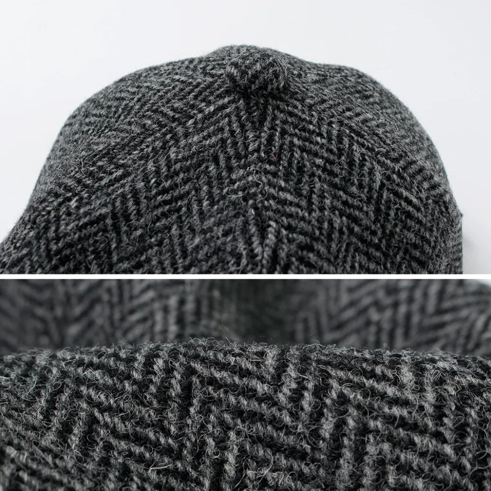 HIGHER Hats^/ Harris Tweed Herringbone Cap HT24035
