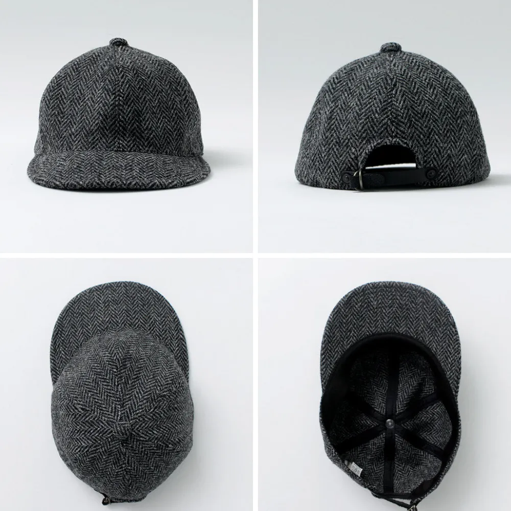 HIGHER Hats^/ Harris Tweed Herringbone Cap HT24035