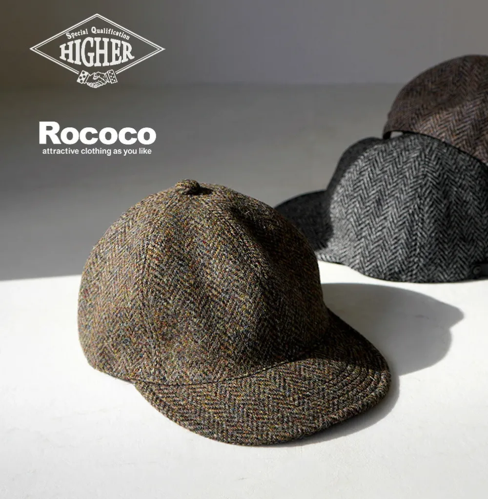 HIGHER Hats^/ Harris Tweed Herringbone Cap HT24035