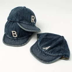 HIGHER Hats^/ Selvage denim cap with initials badge