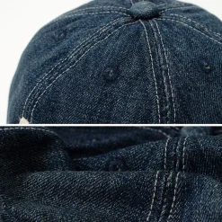 HIGHER Hats^/ Selvage denim cap with initials badge