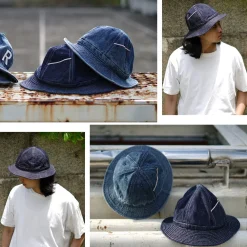 HIGHER Hats^/ Selvage Panel 6 Hat - Onewashed denim