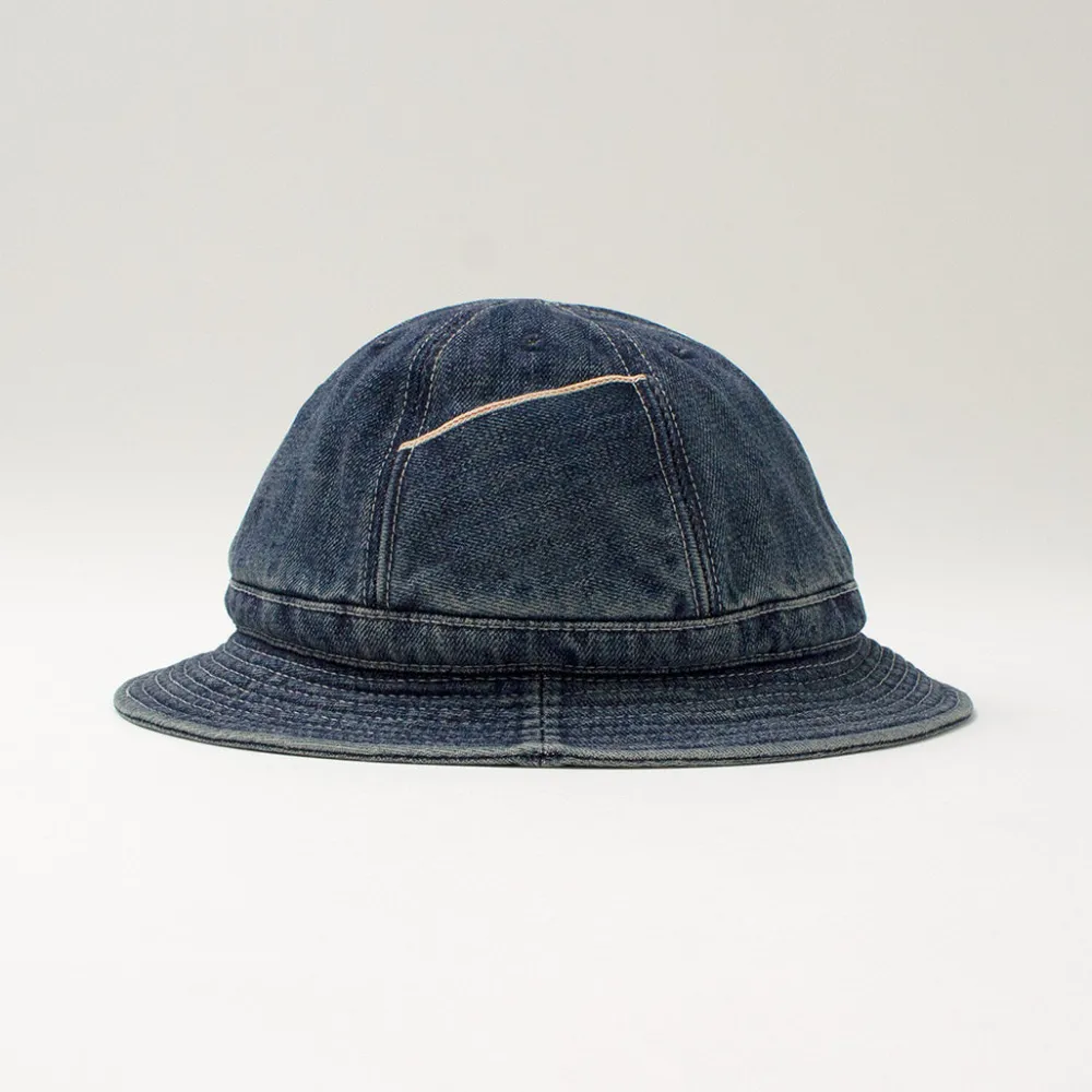 HIGHER Hats^/ Selvage Denim Panel 6 Hat - Used finish used-wash