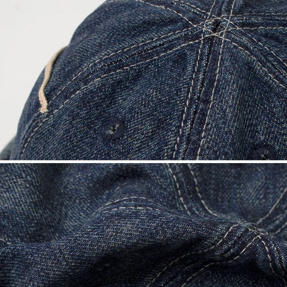 HIGHER Hats^/ Selvage Denim Panel 6 Hat - Used finish used-wash