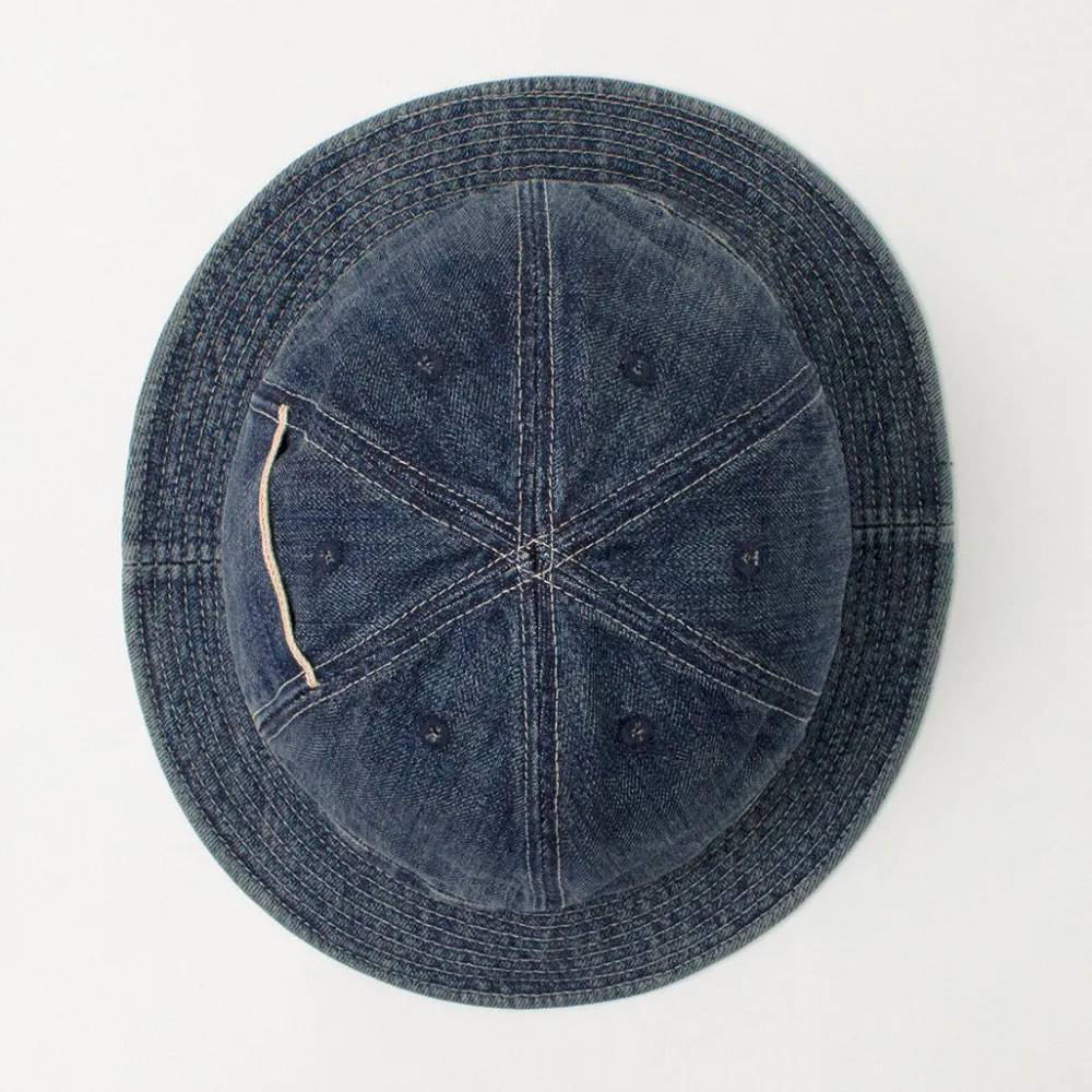 HIGHER Hats^/ Selvage Denim Panel 6 Hat - Used finish used-wash