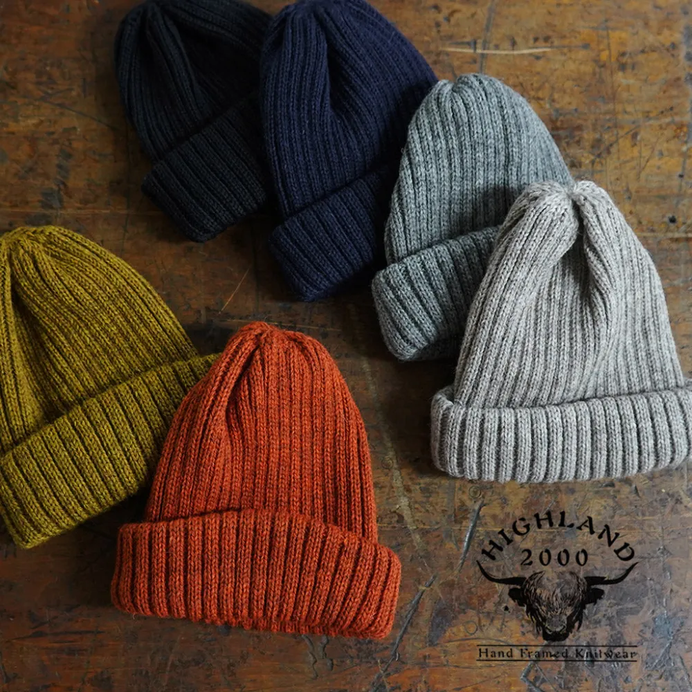HIGHLAND 2000 Hats^/ British Wool 2x1 Rib Bobby Cap