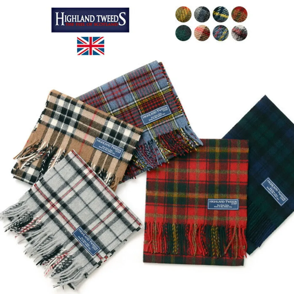 HIGHLAND TWEEDS Scarfs^/ Lamb Wool Check Scarf