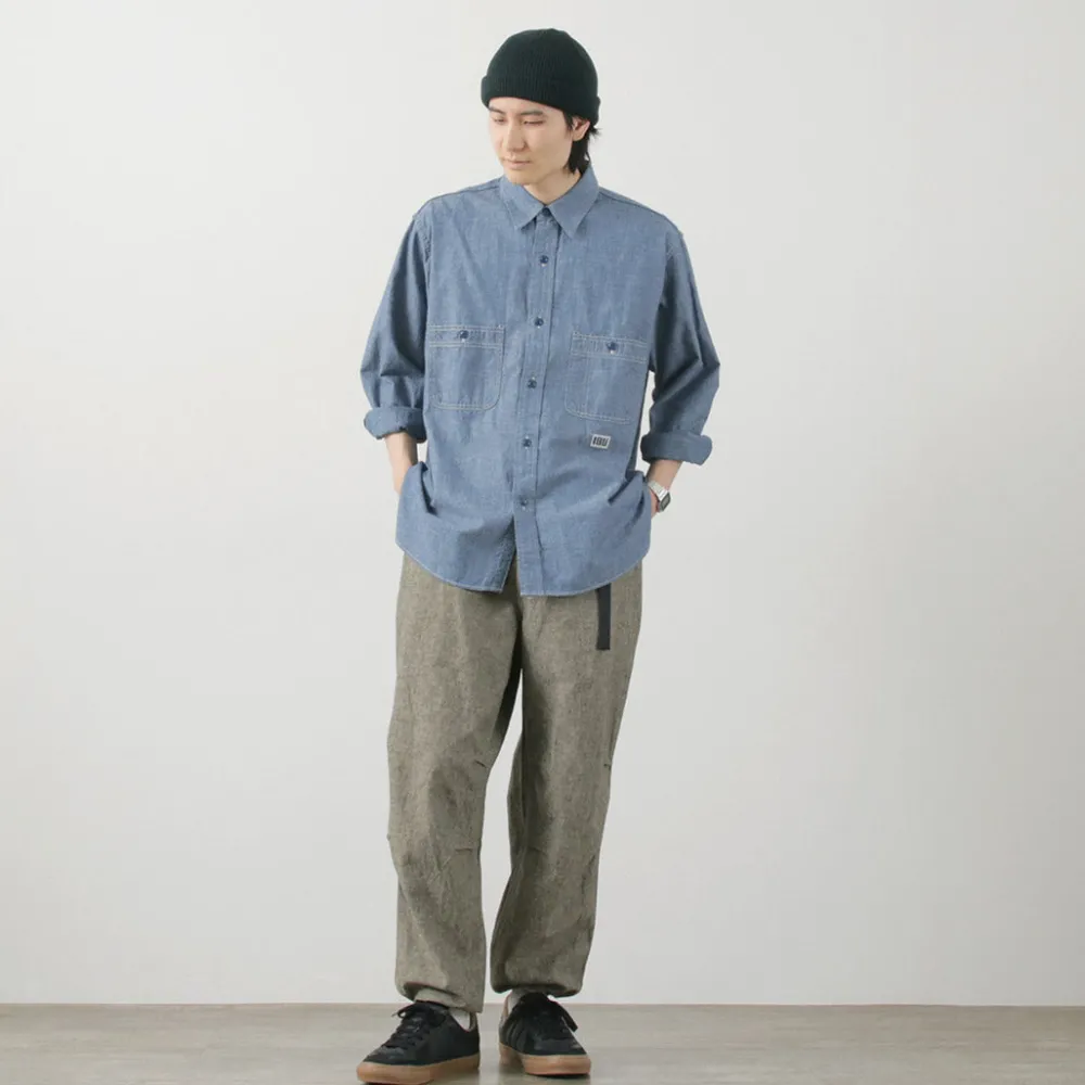 ILL ONE EIGHTY Shirts^/ Chambray Work Shirt lightblue