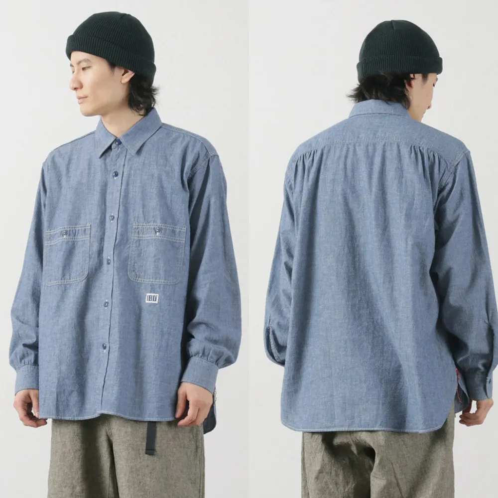 ILL ONE EIGHTY Shirts^/ Chambray Work Shirt lightblue