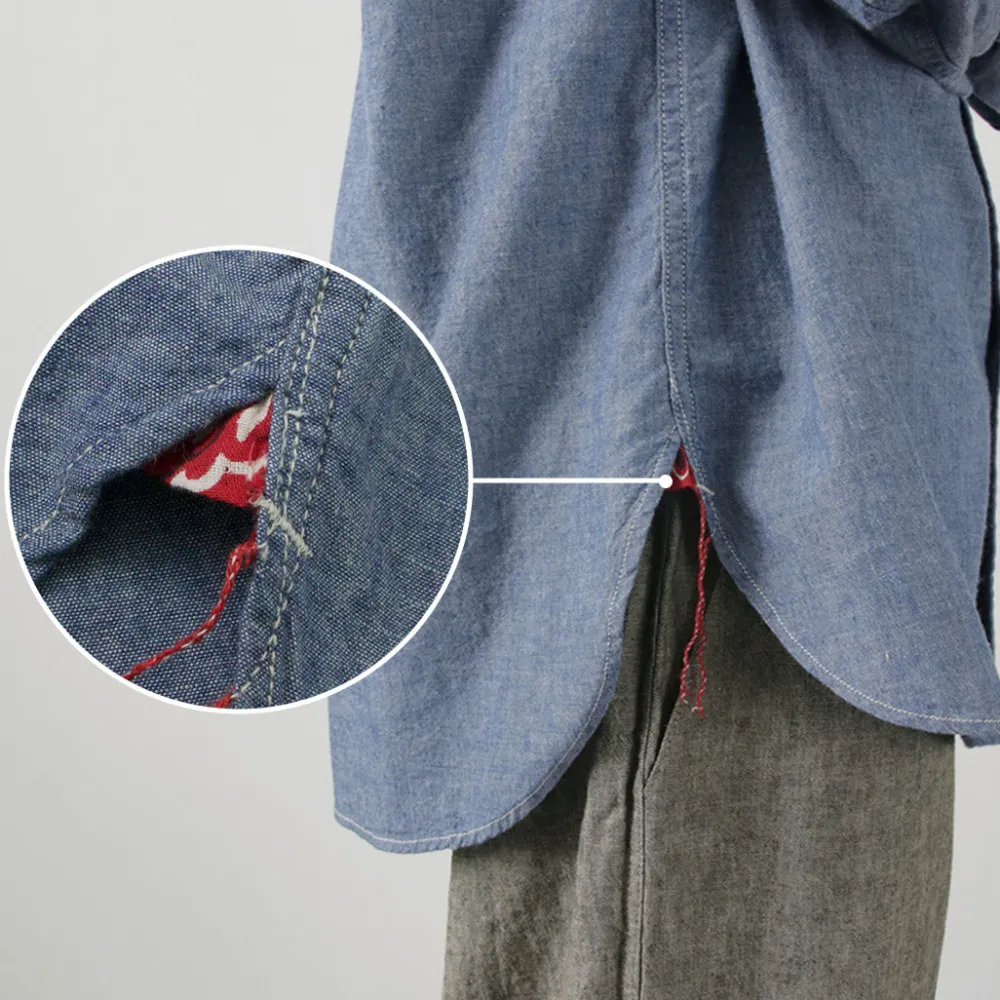 ILL ONE EIGHTY Shirts^/ Chambray Work Shirt lightblue