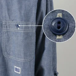 ILL ONE EIGHTY Shirts^/ Chambray Work Shirt lightblue