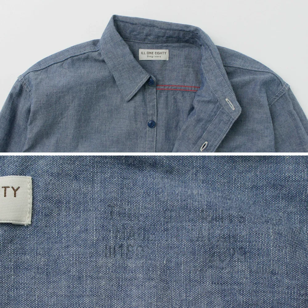 ILL ONE EIGHTY Shirts^/ Chambray Work Shirt lightblue