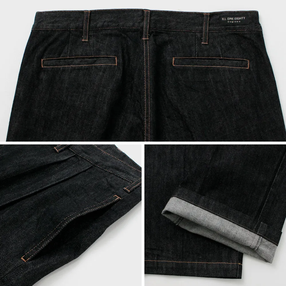 ILL ONE EIGHTY Jeans^/ Denim 2-tuck pants black