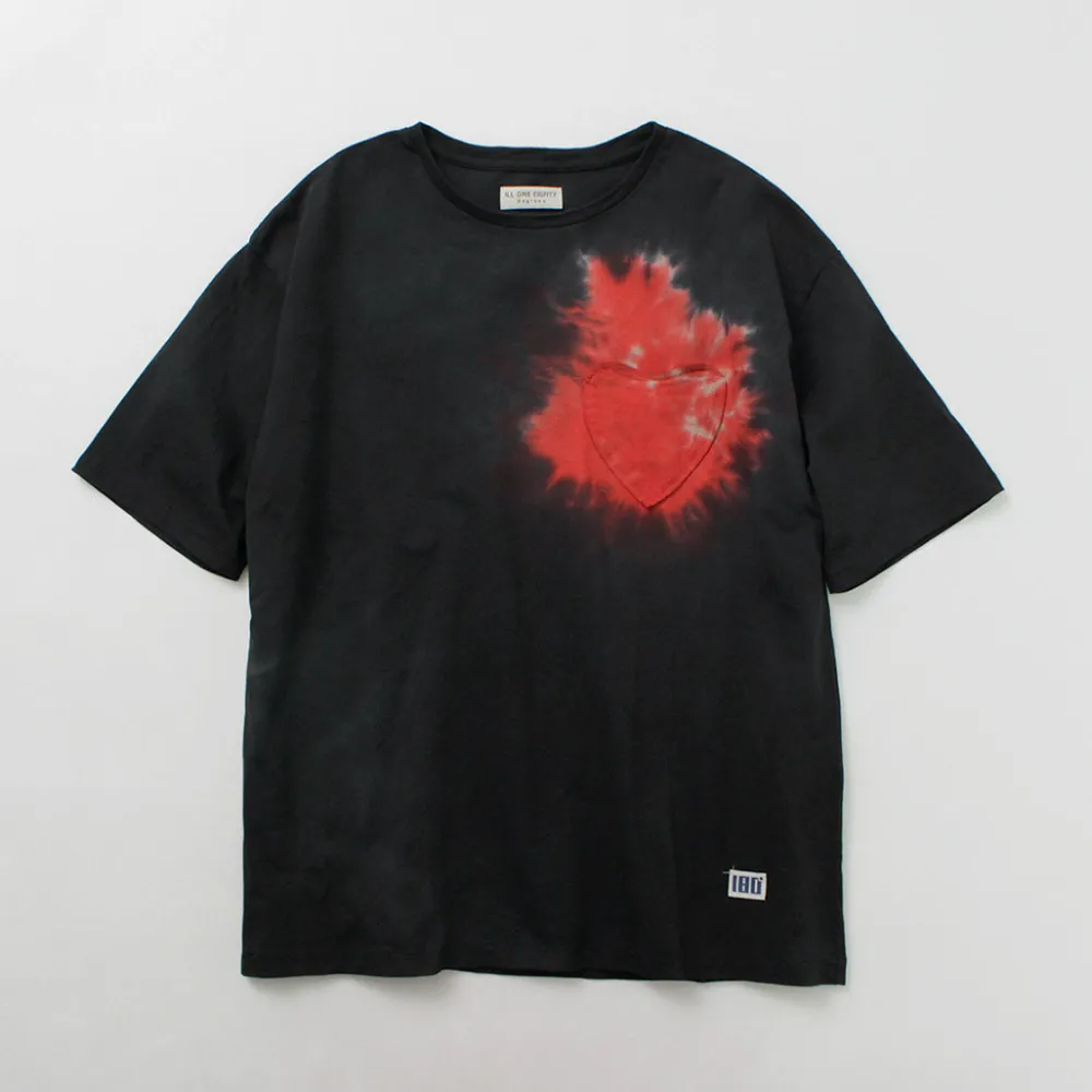 ILL ONE EIGHTY T-Shirts^/ Tie Dye Heart Pocket Short Sleeve T-Shirt black