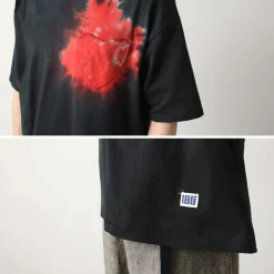 ILL ONE EIGHTY T-Shirts^/ Tie Dye Heart Pocket Short Sleeve T-Shirt black