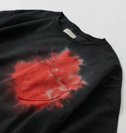 ILL ONE EIGHTY T-Shirts^/ Tie Dye Heart Pocket Short Sleeve T-Shirt black
