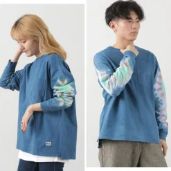 ILL ONE EIGHTY T-Shirts^/ Tie-Dye Long Sleeve T-Shirt navy