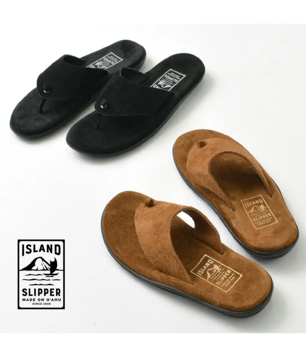 ISLAND SLIPPER Sandals^/ Wide strap thong leather sandal