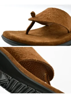 ISLAND SLIPPER Sandals^/ Wide strap thong leather sandal