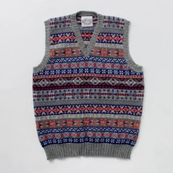 JAMIESONS Knits^/ Fair Isle V-neck Vest