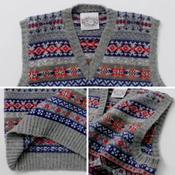 JAMIESONS Knits^/ Fair Isle V-neck Vest