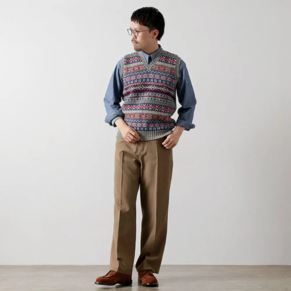 JAMIESONS Knits^/ Fair Isle V-neck Vest