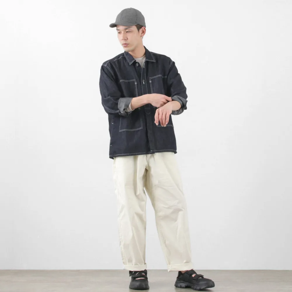JAPAN BLUE JEANS Jackets^/ Cotton Linen Denim Faux Army Pullover Jacket indigo