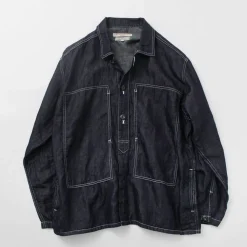 JAPAN BLUE JEANS Jackets^/ Cotton Linen Denim Faux Army Pullover Jacket indigo