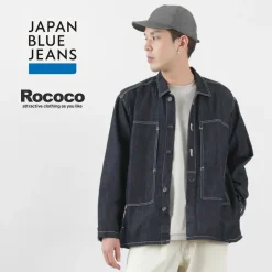 JAPAN BLUE JEANS Jackets^/ Cotton Linen Denim Faux Army Pullover Jacket indigo