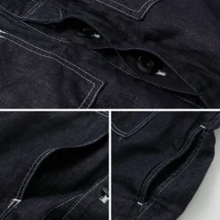JAPAN BLUE JEANS Jackets^/ Cotton Linen Denim Faux Army Pullover Jacket indigo