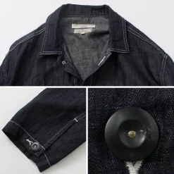 JAPAN BLUE JEANS Jackets^/ Cotton Linen Denim Faux Army Pullover Jacket indigo