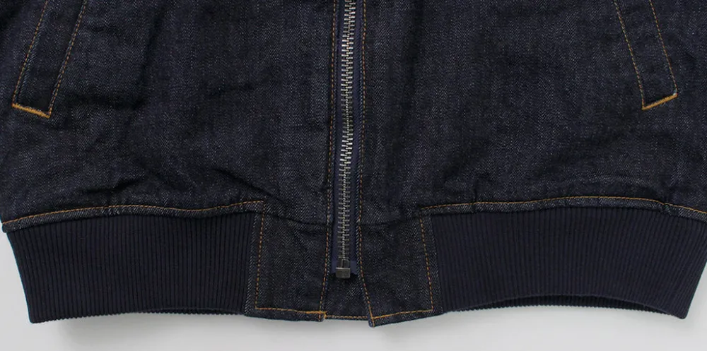 JAPAN BLUE JEANS Jackets^/ 13.5oz Crunch Denim Bomber Jacket indigo