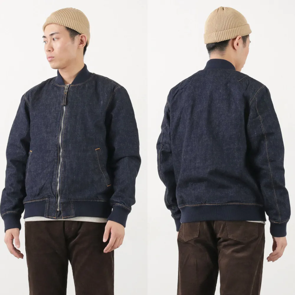JAPAN BLUE JEANS Jackets^/ 13.5oz Crunch Denim Bomber Jacket indigo