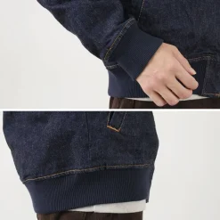JAPAN BLUE JEANS Jackets^/ 13.5oz Crunch Denim Bomber Jacket indigo