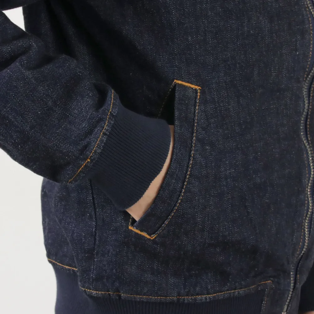 JAPAN BLUE JEANS Jackets^/ 13.5oz Crunch Denim Bomber Jacket indigo