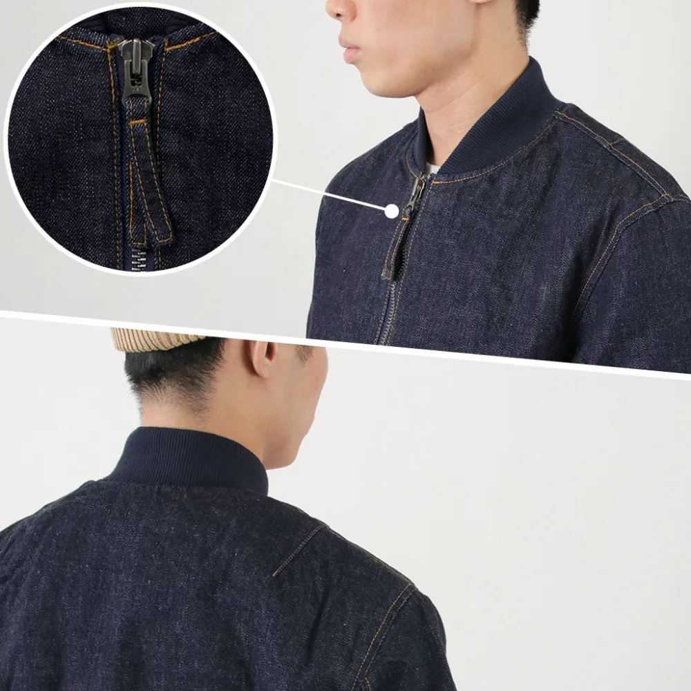 JAPAN BLUE JEANS Jackets^/ 13.5oz Crunch Denim Bomber Jacket indigo