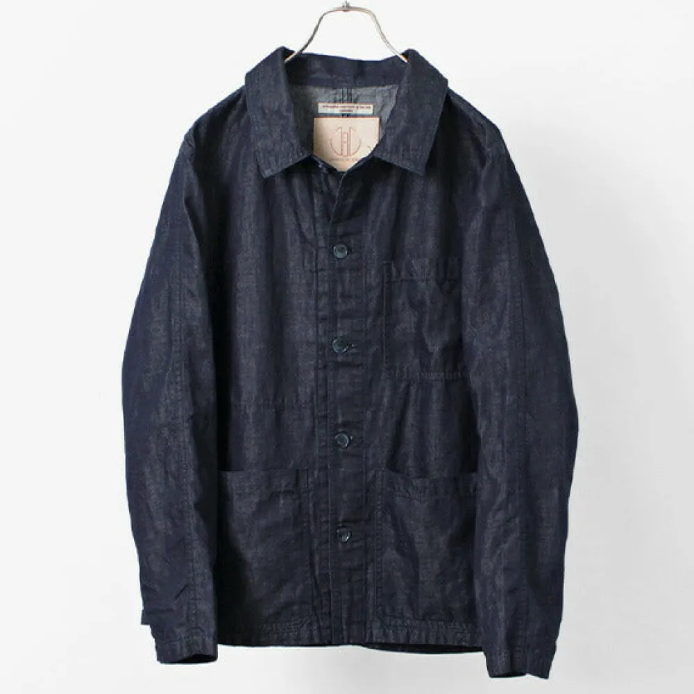 JAPAN BLUE JEANS Jackets^/ RJB7070 Summer French Coverall Jacket Cotton Linen Denim indigo