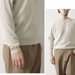 JOHN SMEDLEY Knits^/ A4713 30G Henry Neck Ribbed Sweater